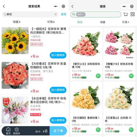 生鮮電商的(de)鮮花價格親民